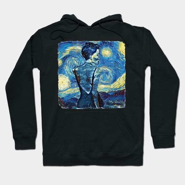 Beach Beauty Girl Van Gogh Style Hoodie by todos